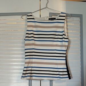 White House Black Market Striped Fitted Tank Top